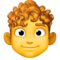 Man- Curly Hair emoji on Facebook